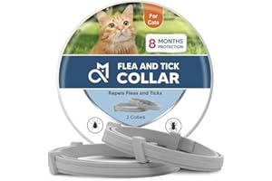 fcesiweg Flea Collar for Cats, Adjustable Flea and Tick Collar for Cats, 8 Months Protection 2 Count