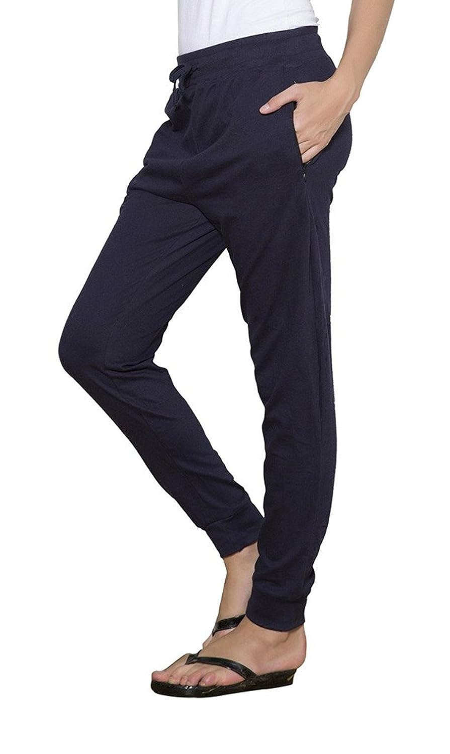 ace womens track pants women's cotton trouser,lowers,pajamas navy blue