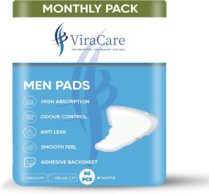 ViraCare Incontinence Pads Men 50 x 26 x 18 cm, 2 Packs of 25
