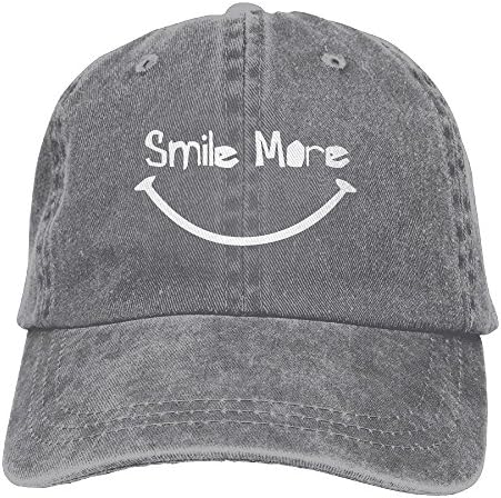 NZWJW85 2018 Adult Fashion Cotton Denim Baseball Cap Smile More Classic Dad Hat Adjustable Plain Cap