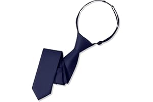 UETLRO Boys Black Tie Pre-tied Adjustable Kids Solid Color Necktie for Age 8-12 Years with Gift Box