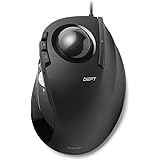ELECOM DEFT Trackball Mouse, Wired, Finger Control, 8-Button Function with Smooth Tracking, Ergonomic Design, Windows11, macO