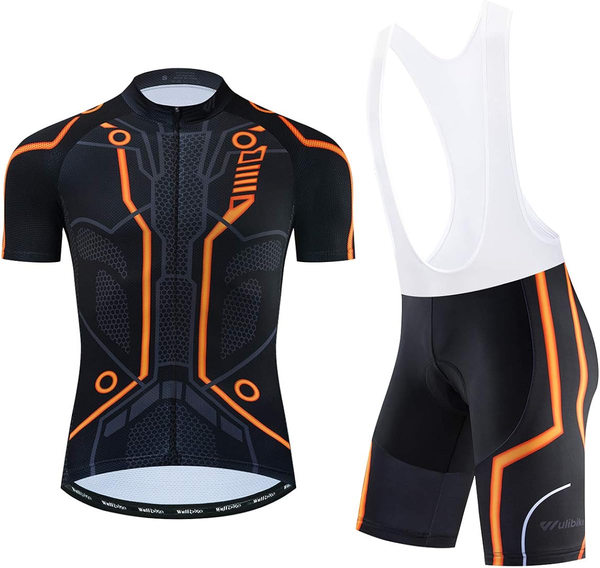 Men's Tron Cycling Jersey Set Bicycle Shirt and Bib Shorts Kit Sports Trisuit: Clothing
