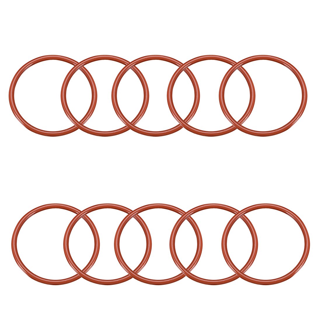 Photo 1 of uxcell Silicone O-Ring, 58mm OD, 51mm ID, 3.5mm Width, VMQ Seal Rings Gasket, Red, Pack of 10