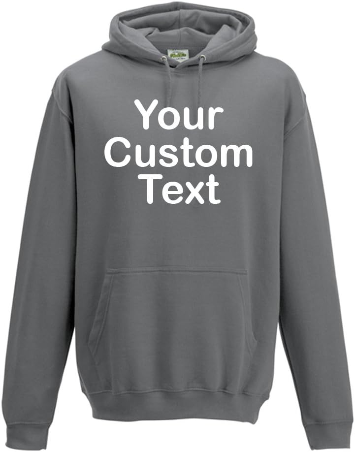 Printed Custom Personalised Hooded Sweatshirts, Kids and Adults Custom Hoodie Pullover 300 GSM Hoodie with Custom Text Print