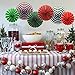 ADLKGG Party Hanging Paper Fans Set, Round Pattern Paper Garlands Decoration for Party Birthday Christmas Events Accessories, Set of 6