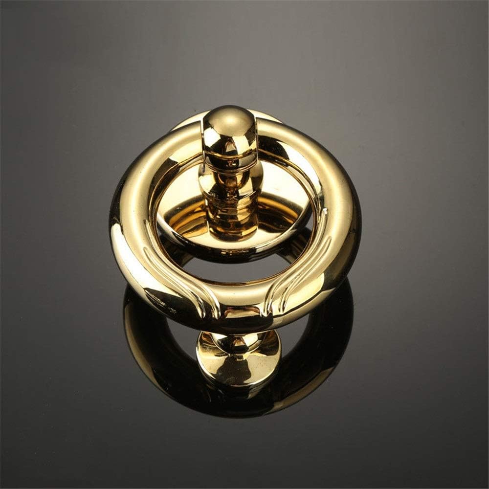 ZnMig Door Knocker Retro Door Electroplating Knocker Handle Door Knocker Handle Large Pull Ring with Cast Iron Knocker Wall Sculpture (Color : Gold, Size : Free Size)