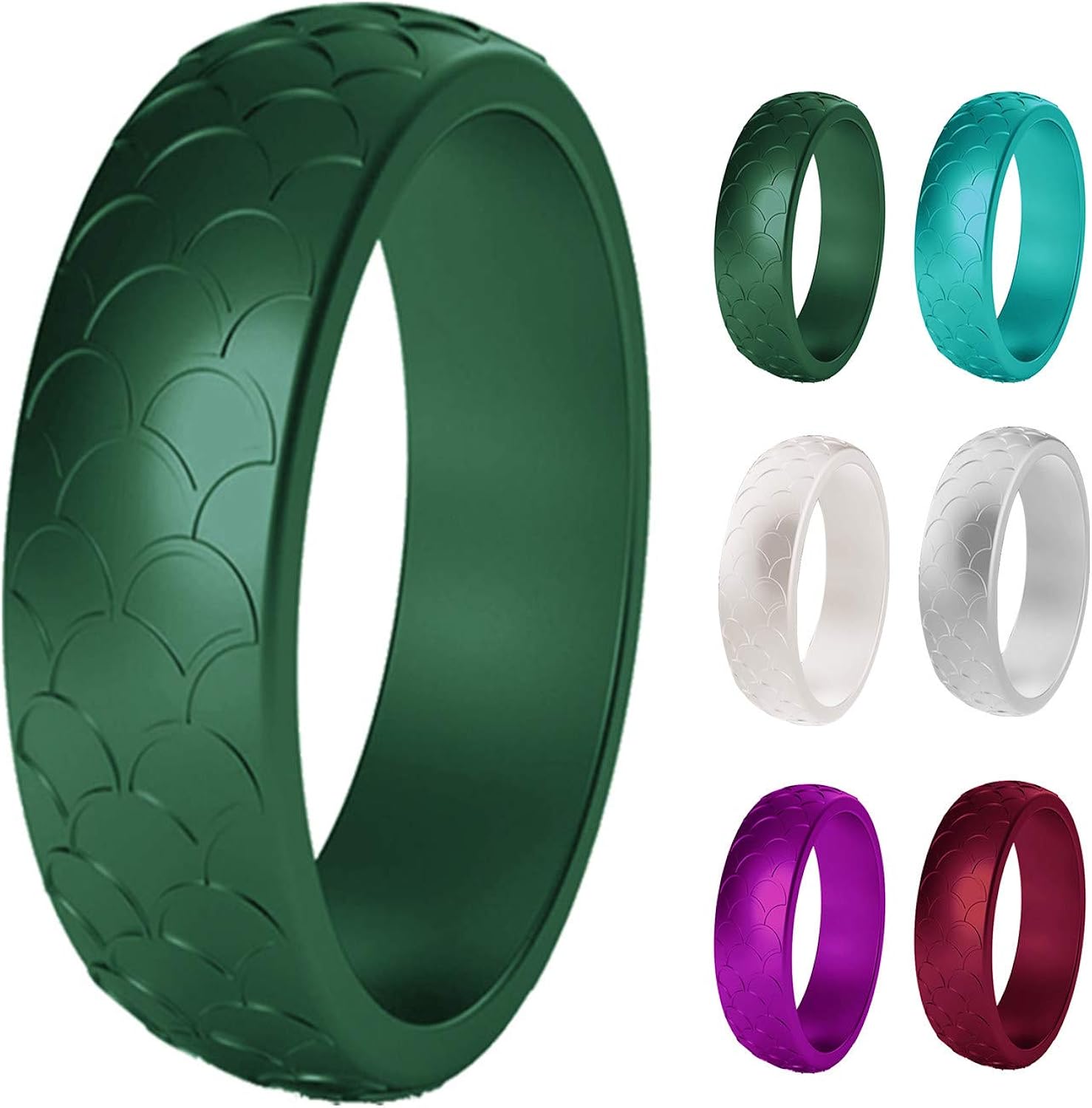 AchidistviQ 2Pcs Silicone Wedding Rings for Men and Women,Silicone