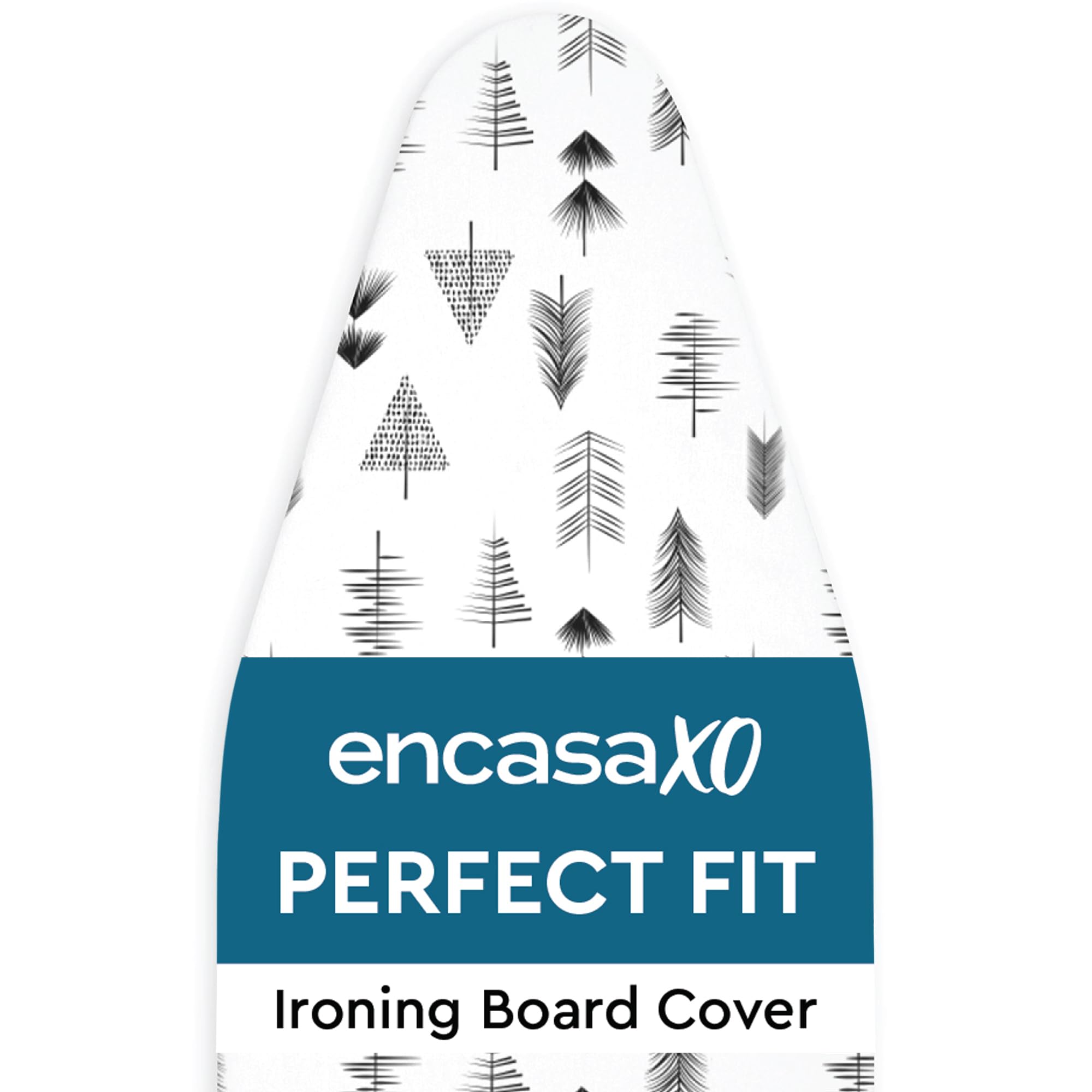 Encasa XO Ironing Board Covers and pad 125x39 cm- Thick 3mm Felt Padding, Drawstring Tightening & Lock, Heat Reflective, Scorch & Stain Resistant, for Large Ironing Board - Black Arrow