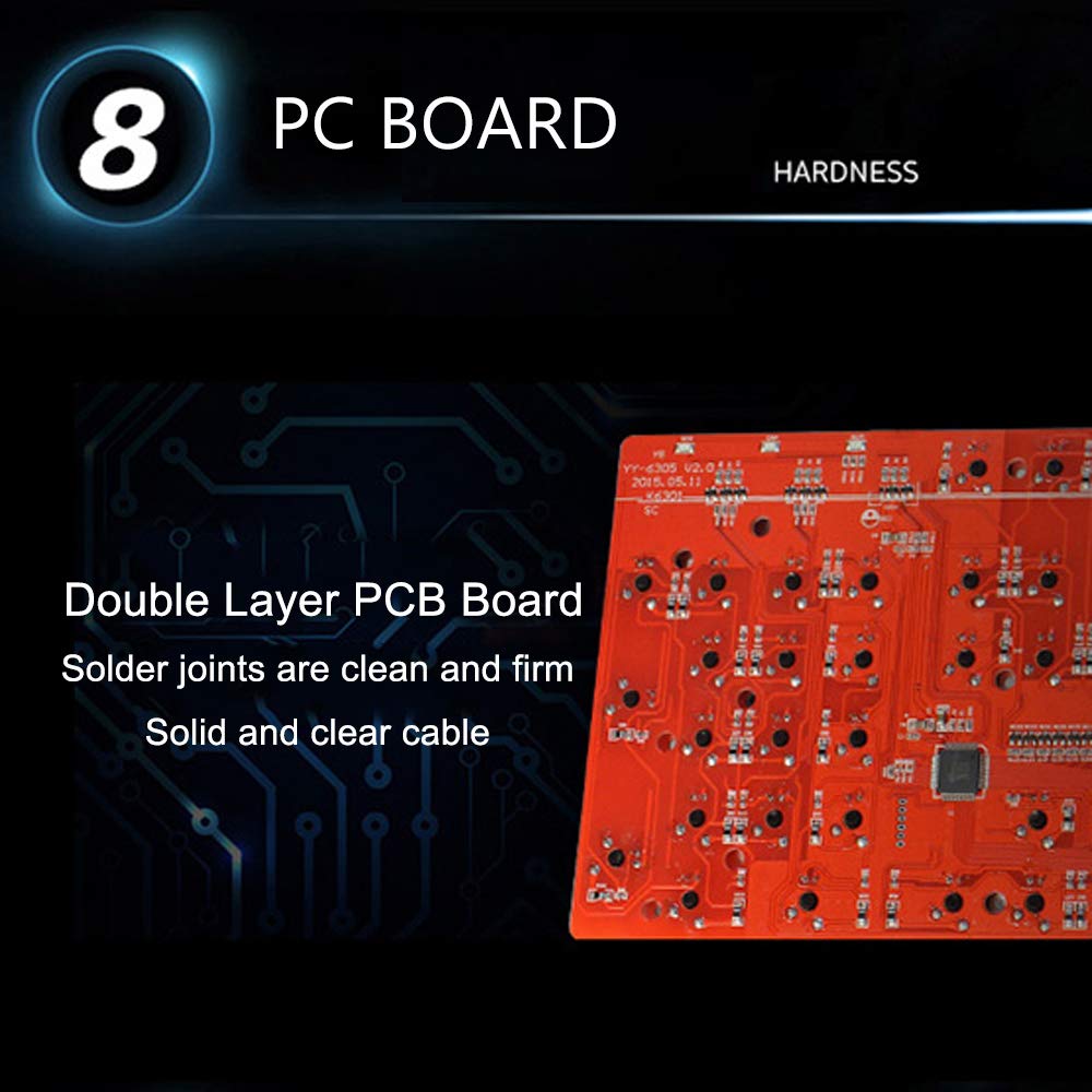 Philips Mechanical Gaming Keyboard Wired Ergonomic Keyboard with Blue Switch, LED Backlit, 9 Cool Switchable Light Effects, Aluminium Alloy Panel (Black)