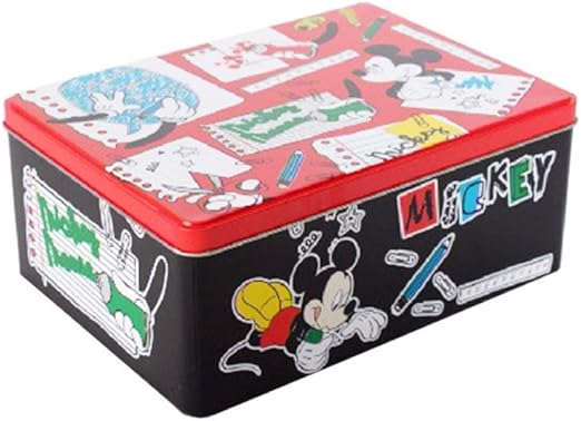 Mickey Mouse caja de metal rectangular para niños (22 x 16 x 9 cm): Amazon.es: Hogar
