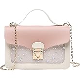 Hjkiopc Girls Chain Shoulder Bag, Princess Handbag With Detachable Three-Layer Mezzanine - Birthday Gift