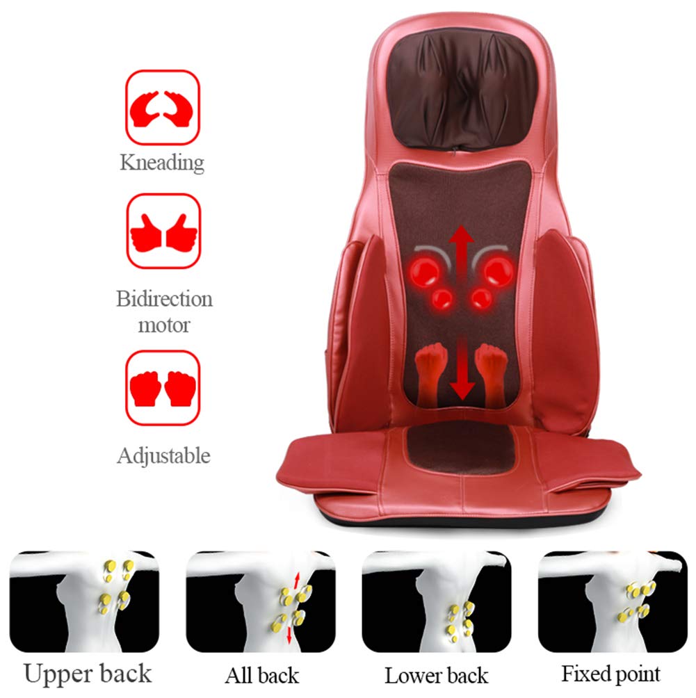 B07l3bqn3d Red マッサージチェアクッションタイのステップマッサージとヒーターの腰 腰と腰の疲れを和らげるために使用家庭 車 オフィスでの使用 Red マッサージクッション 全品送料0円 Www Anoual Ma