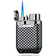 HONEST Torch Lighter Butane Lighter Windproof Lighter Mens Gifts Lighter for Candle Camping Family Use (Carbon)