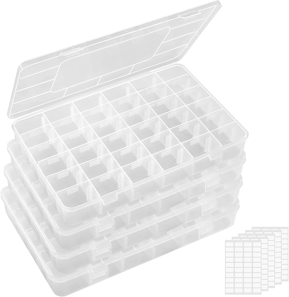 Lifewit 36 Grids Organiser Storage Box Bead Jewelry Craft Tackle Box 26cm 4 Pack