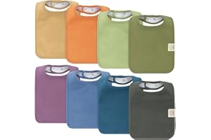 KeaBabies 8-Pack Organic Baby Bibs for Boys, Girls - Super Absorbent Cotton Drool Bibs for Baby Girl & Boy, Teething Toddler,
