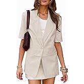 Cicy Bell Womens Dressy Casual Short Sleeve Blazer Summer Oversized Loose Fit Work Office Lapel Suit Jacket