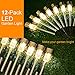 SUNNEST Solar Lights Outdoor Solar Garden Lights 12Pack Stainless Steel LED Solar Pathway Lights, Outdoor Landscape Lighting for Lawn/Patio/Yard/Walkway/Driveway Warm White