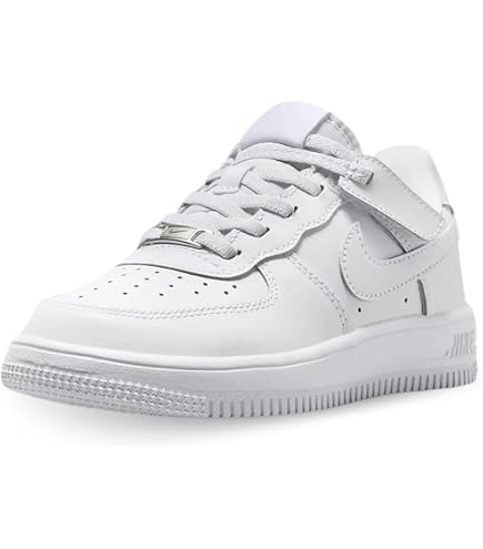 Amazon.com | Easy-On Nike Force 1 Low - White/White/White | Basketball