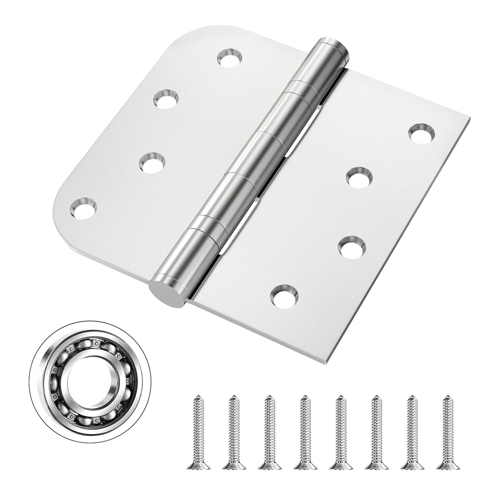 Photo 1 of Hinge, 3 Pack Door Hinges Stainless Steel Hinges 4" Heavy Duty Ball Bearing Door Hinges with Square Rounded 5/8" Radius Corner Heavy Duty Hinges 3mm Thickness