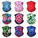 SoJourner Bags Neck Gaiter Face Mask Bandana (9 Pack) - Neck Gators Face Coverings for Men & Women I Festival Accessories| Halloween (Floral Series)
