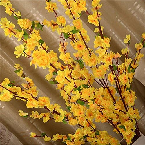 HWKAIZ 1pcs Artificial Cherry Spring Plum Peach Blossom Branch Silk Flower Tree Decor for Wedding Bridal Bouquet Party Home DIY Decoration