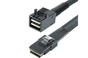 H!Fiber.com Internal Mini SAS HD SFF-8643 to Mini SAS SFF-8087 (36Pin) Cable, 0.3-Meter(0.98ft), 12Gbps, 100-Ohm, with Sideba