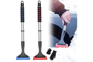 Windshield Snow Scraper, Extendable Snow Brush for Car, Snow Removal Tool for Cars, SUVs, and Trucks, Non-Scratch Design with