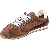 CEFISOP Suede Fashion Sneakers for Women Comfortable Almond Toe Non Slip Athletic Sneaker Casual Lace-Up Walking Tennis Shoes