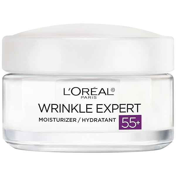 L’OREAL PARIS WRINKLE EXPERT 55+ ANTI-AGING FACE MOISTURIZER WITH CALCIUM, NON-GREASY, SUITABLE FOR SENSITIVE SKIN 1.7 FL. OZ