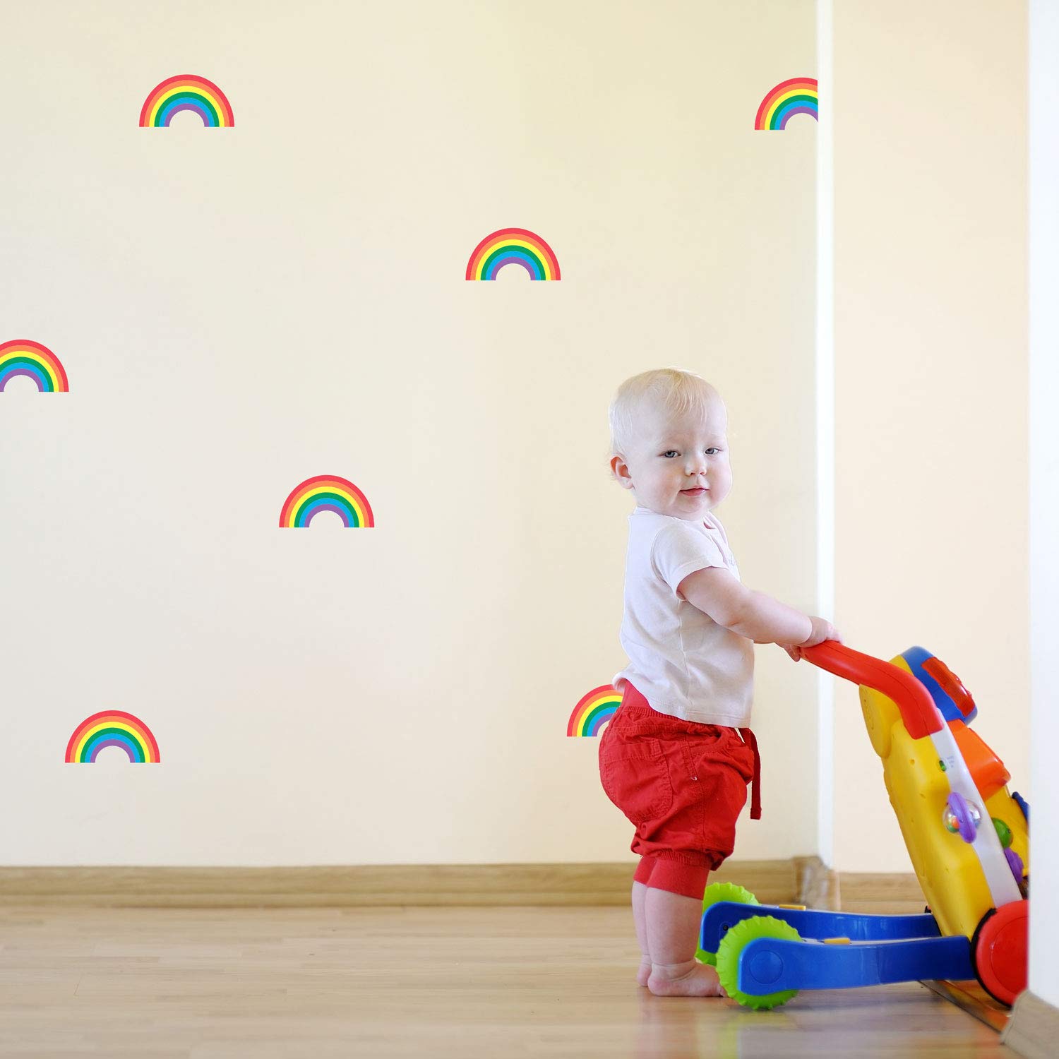 Rainbow stickaround wall stickers | Bright and pastel options | Rainbow wall stickers | Children's room decor | UK