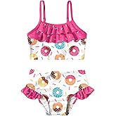 Little Girls Two Piece Mermaid Bikini Set Ruffle Adjustable Summer Beach Bathing Swimsuit 3-7 Years for Kids