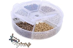 Baluue 2mm Metal Fly Tying Beads for Trout Fishing Accessories, 3900Pcs Lure Making Supplies for Fly Hooks, Small Round Brass