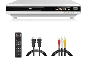 DVD Player for TV, All Region Free DVD Player CD Player for Home with HDMI/AV Output USB Input, Plays All Regions/Formats, Br