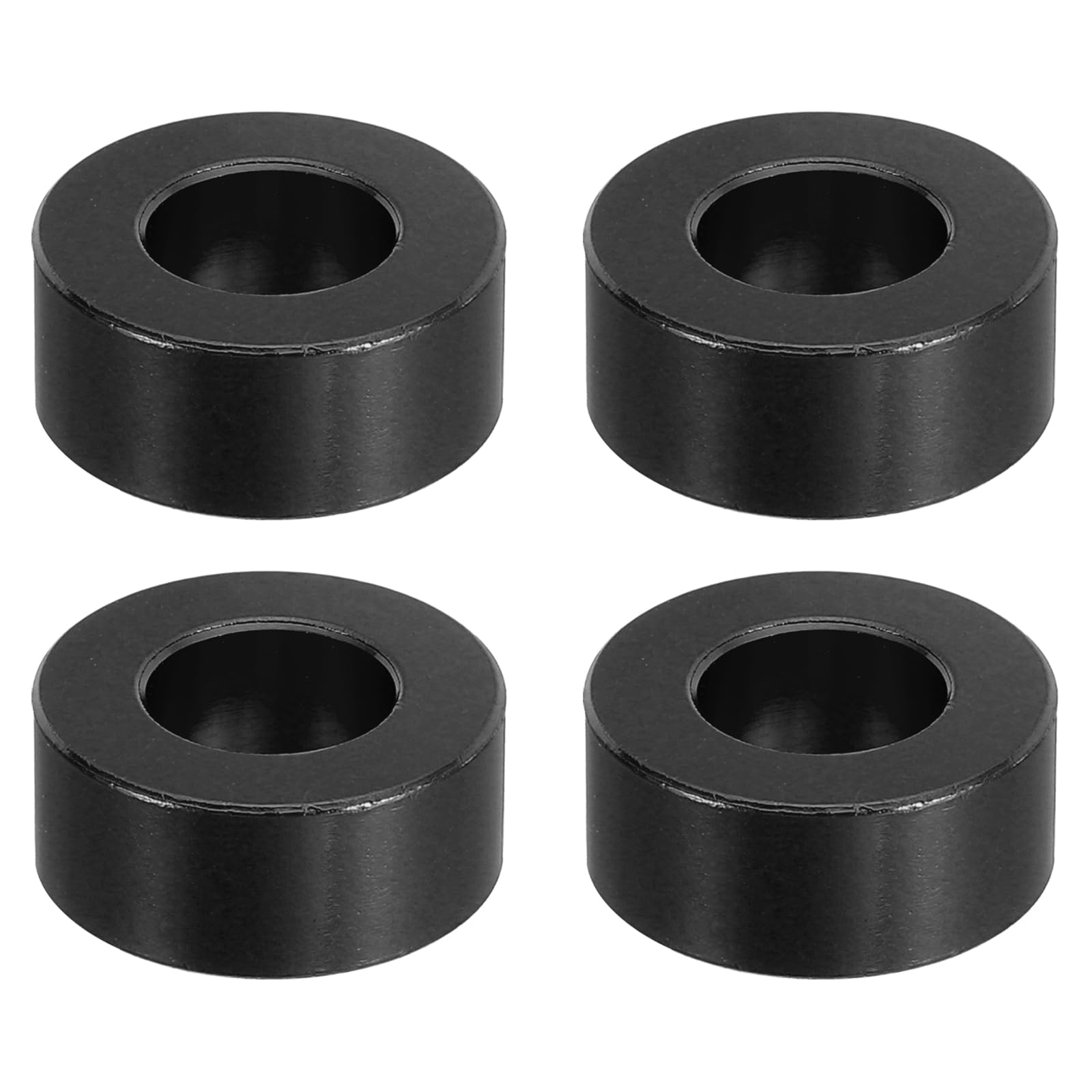PATIKIL M10 Aluminum Spacer, 4 Pcs Metal Spacers Aluminum 10.5mm ID x 20mm OD x 8mm L Aluminum Spacer Screw Standoff Round for 2/5in or M10 Screw Bolt,Black