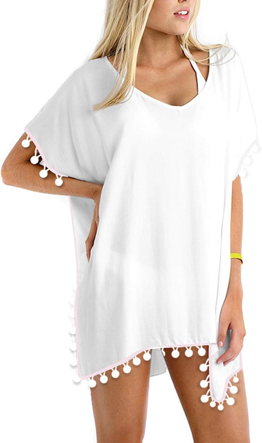 GDKEY Women Chiffon Tassel Swimsuit Bikini Stylish Beach Cover up at  Women’s Clothing store