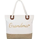 GhvyenntteS Grandma Birthday Gifts, Grandma Gifts from Granddaughter Grandson Grandchildren Grandkids, Personalized Tote Bag with Zipper