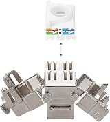 kwmobile CAT6A Shielded Keystone Jack RJ45 Ethernet Module Kit 2 Port Wall Plate view 6