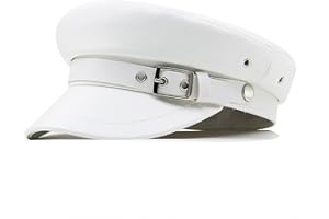 BRCUS Women Yacht Captain Sailor Hat PU Newsboy Cabbie Baker Boy Peaked Beret Cap