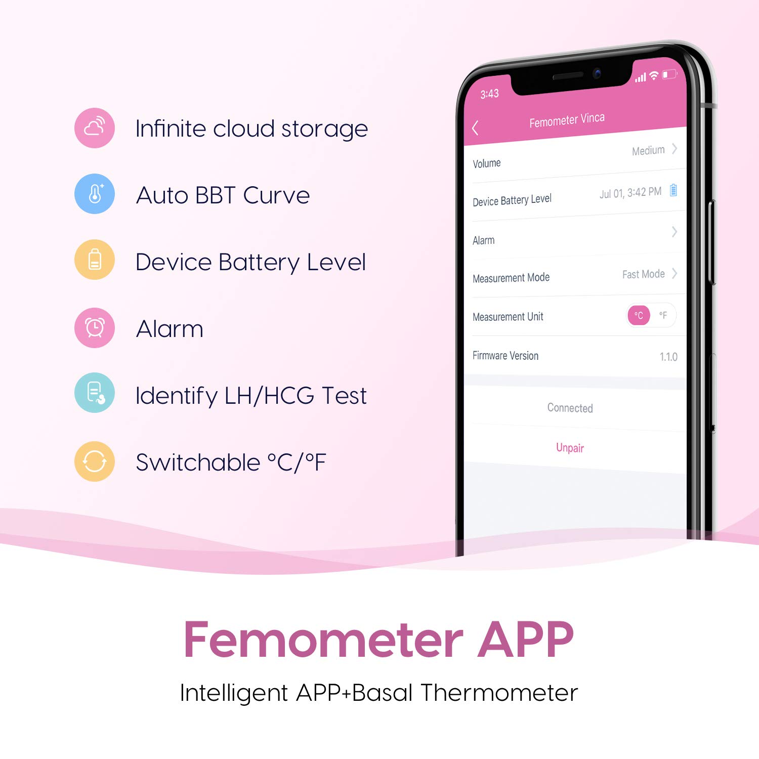 Basal Thermometer for Ovulation, Smart Quiet BBT Thermometer with