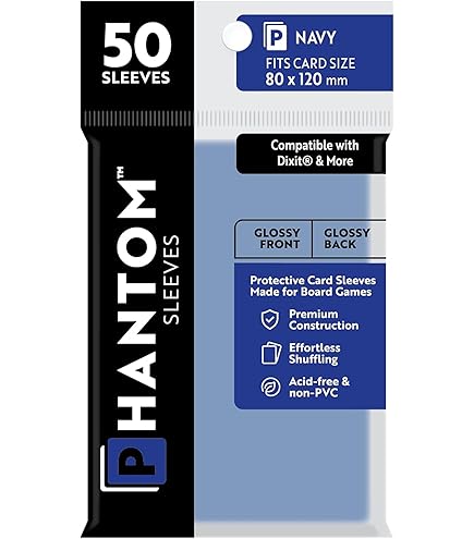 Amazon.com: Phantom Sleeves: Navy Size 80 x 120mm: Glossy Front