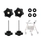 SZHSYJY 2 Set Replacement Arm Adjustment Knobs, Rollator Walker Parts | Universal Rollator Hand Grip Replacement Parts,M6 Track Bolt Set T Track Bolts for Vive Mobility (Black)