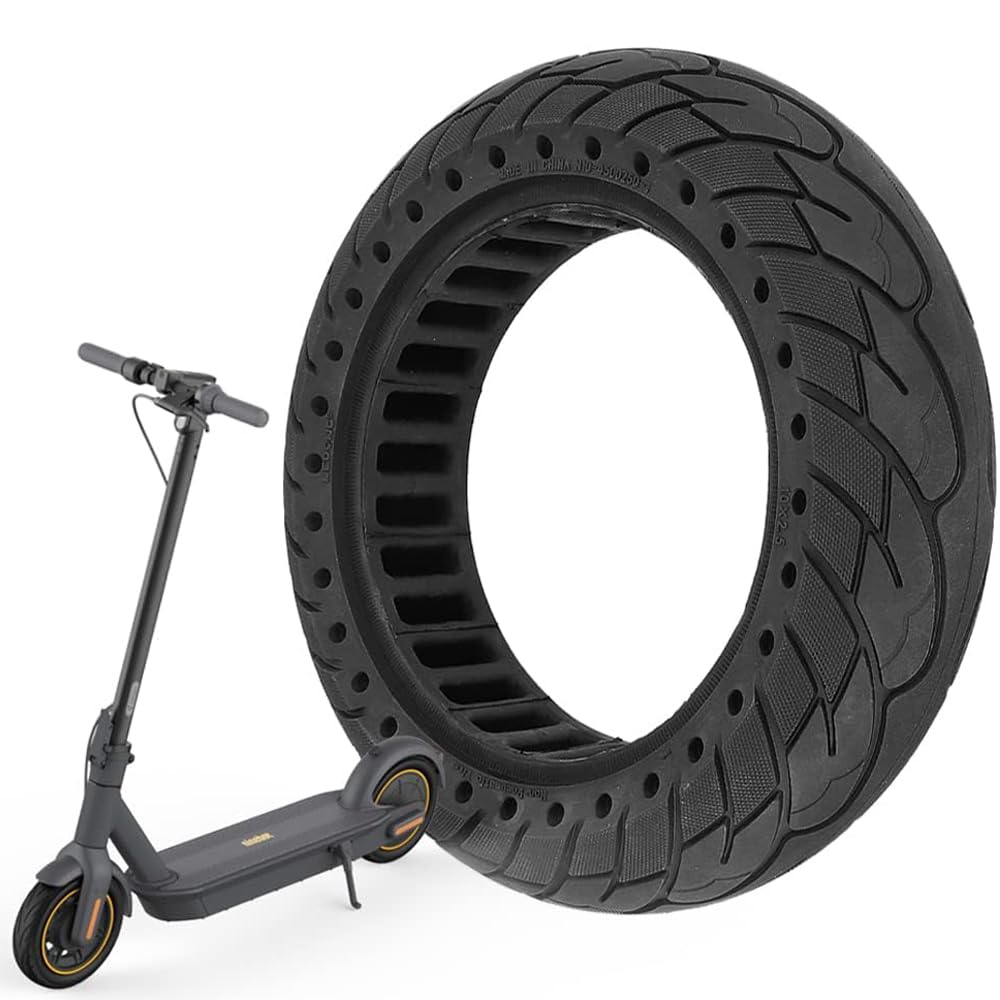 VOLOHAS 60/70-6.5 Solid Tyre for Segway Ninebot Max G30/Max G30D/Max G30 D2/Scotex H20 Electric Scooter 10 * 2.5 Replacement Wheel 10 Inch Front/Rear Honeycomb Tires Anti-Slip Puncture Proof (1 PCS)