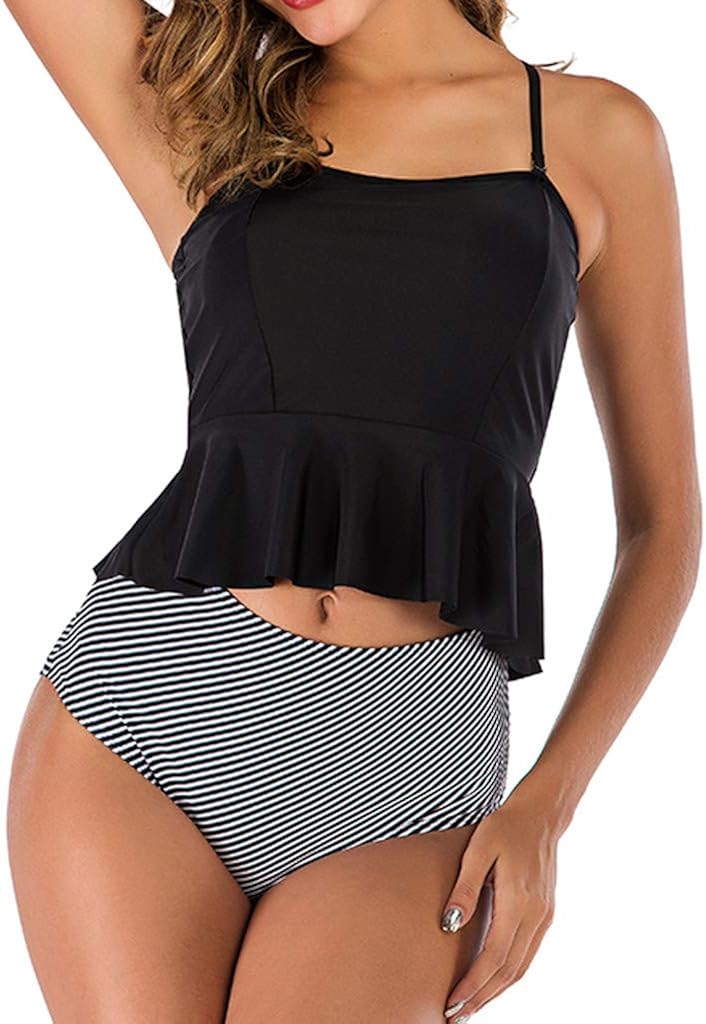 women's ruffle top bathing suit