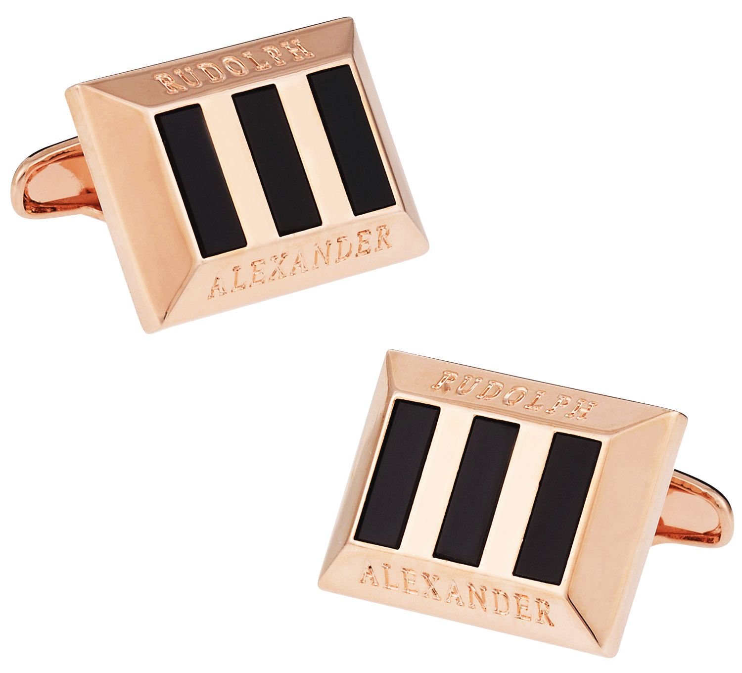 Onyx Heritage Cufflinks in Rose Gold