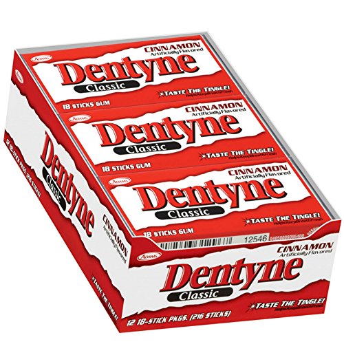 Dentyne Classic Gum Cinnamon 12 packs (18ct per pack) ( Pack of 2)