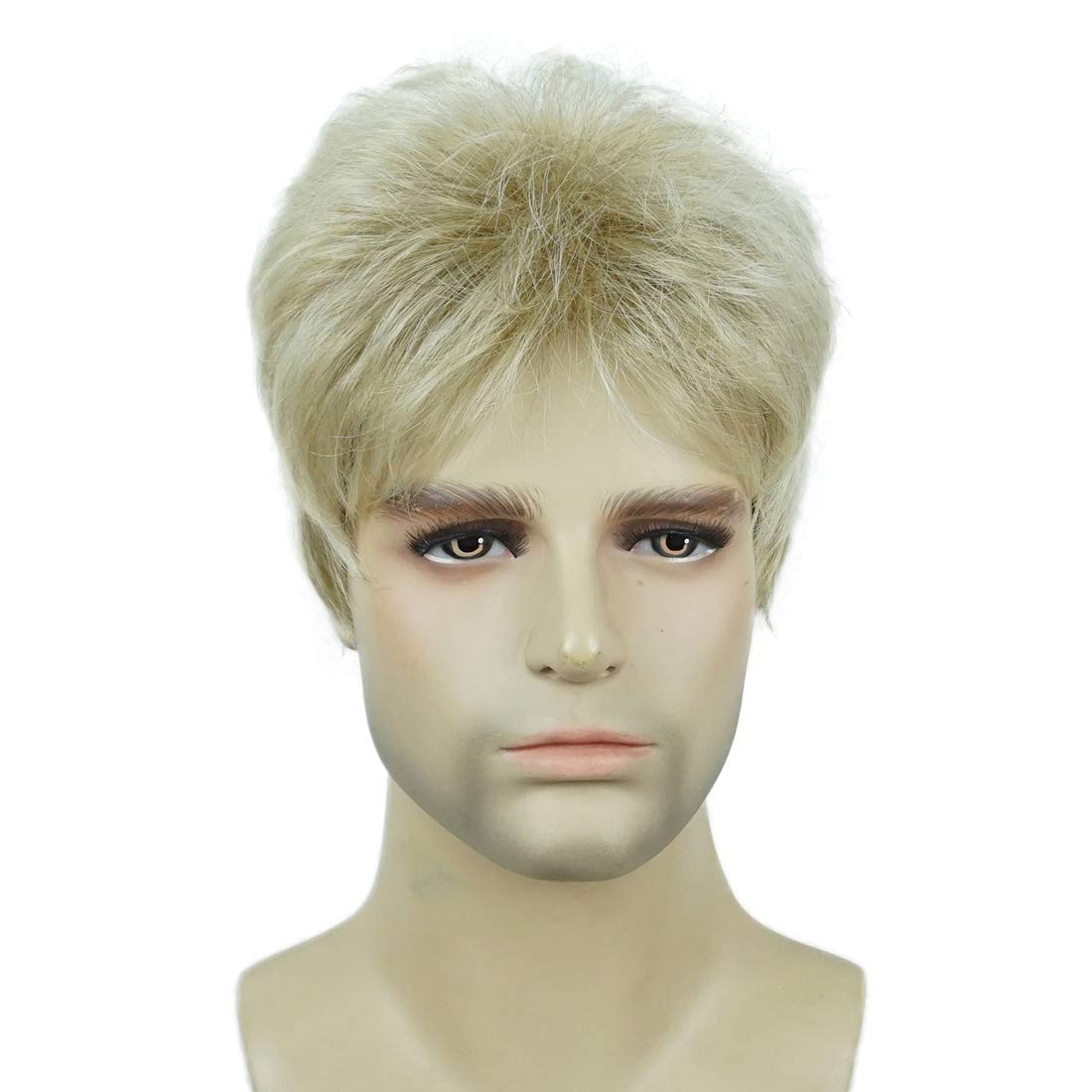 Lydell Men Wig Natural Short Straight Hair Synthetic Full Wigs (15BT613 Blonde Mix)