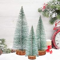 handrong 3Pcs Tabletop Model Trees Xmas Pine Tree Tabletop Christmas Tree Desktop Pine Tree Mini Christmas Tree Mini Snow Frost Trees DIY Room Decor Home Table Top Decoration Diorama Models