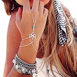 Usstore Women Finger Ring Bangle Slave Chain Bracelet Jewelry