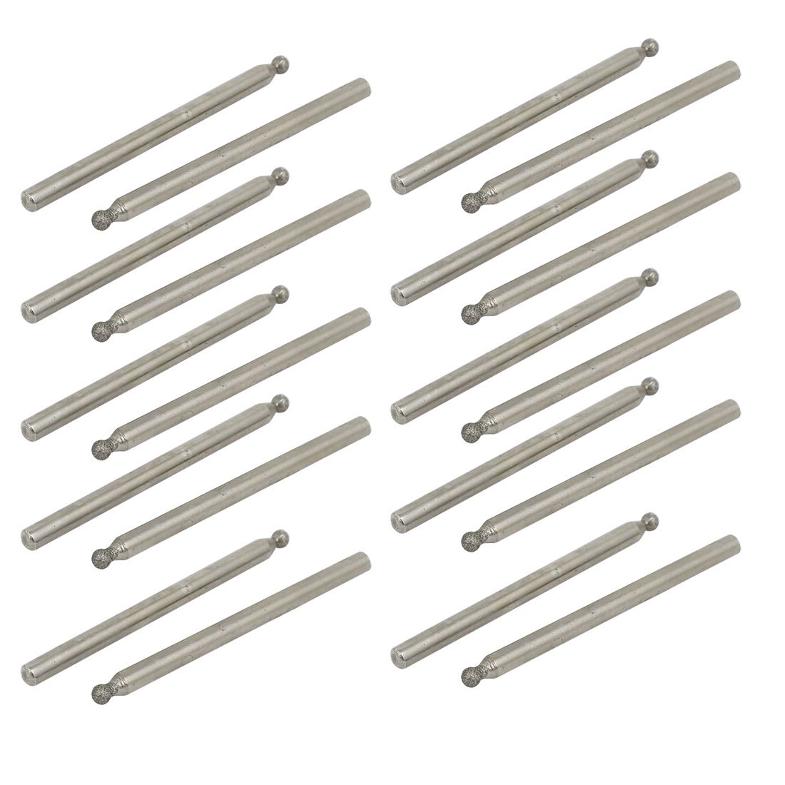 Sourcingmap 1/3" Shank 2.0mm Dia Ball Shaped Diamond Head Grinding Mounted Point Bit 20pcs